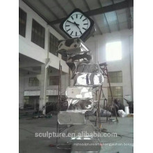 Large Modern Famous Arts Abstract Stainless steel Book and Clock Sculpture for Garden decoration
